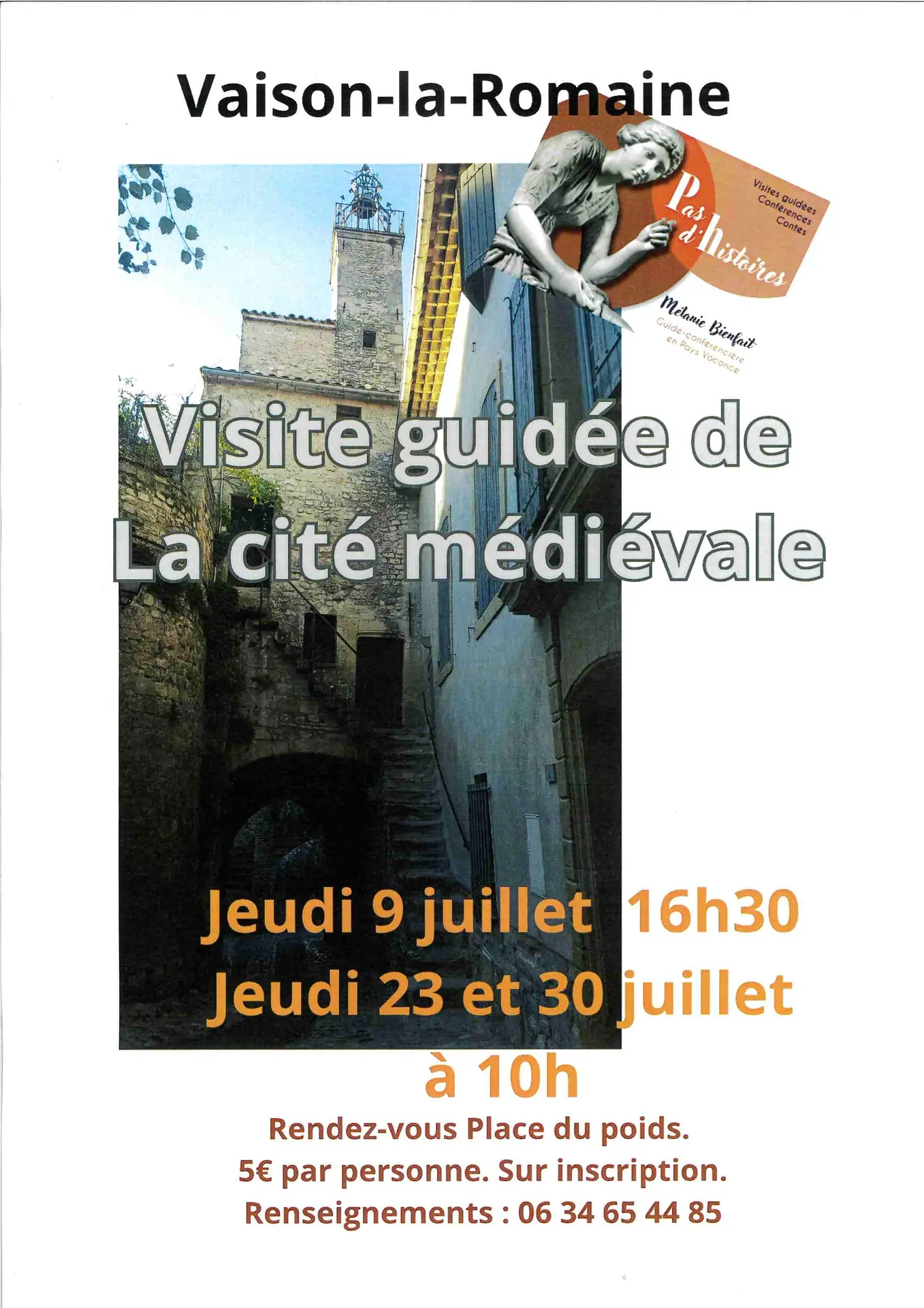 Visite guidée de la cité médiévale - Mélanie Bienfait 'Pas d'Histoires'