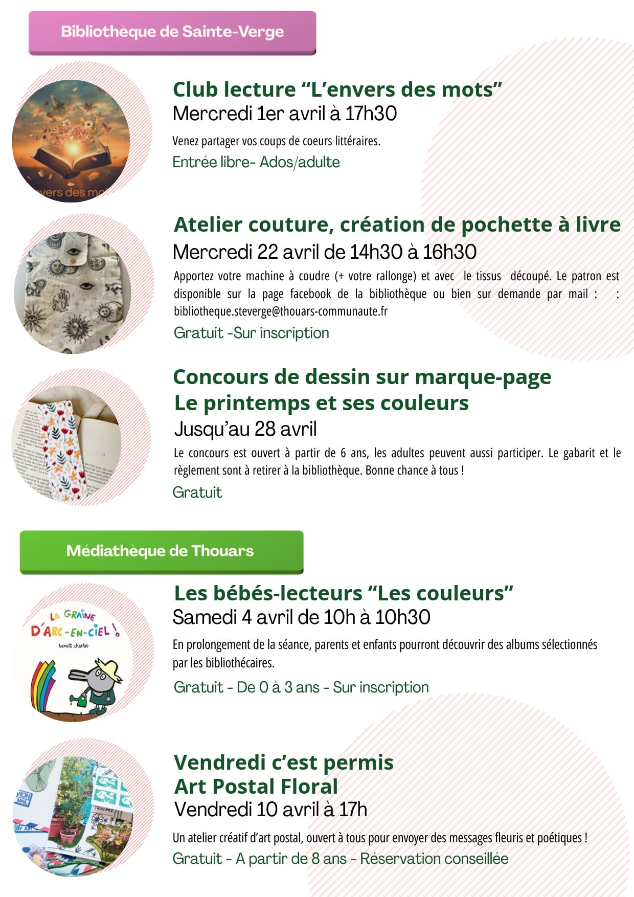 Atelier couture, création de pochette à livre