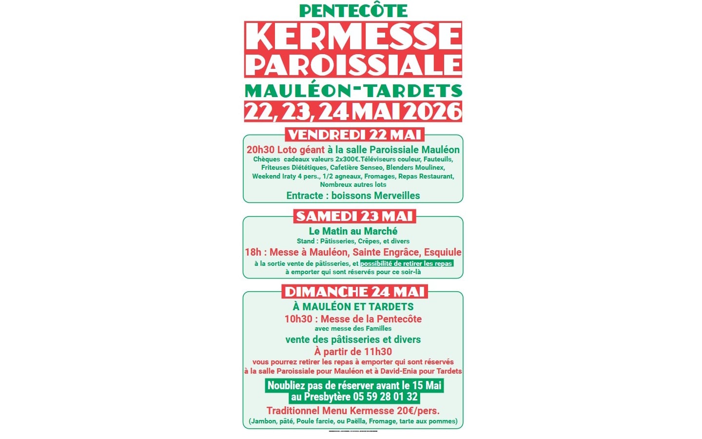 Kermesse paroissiale : troisième journée