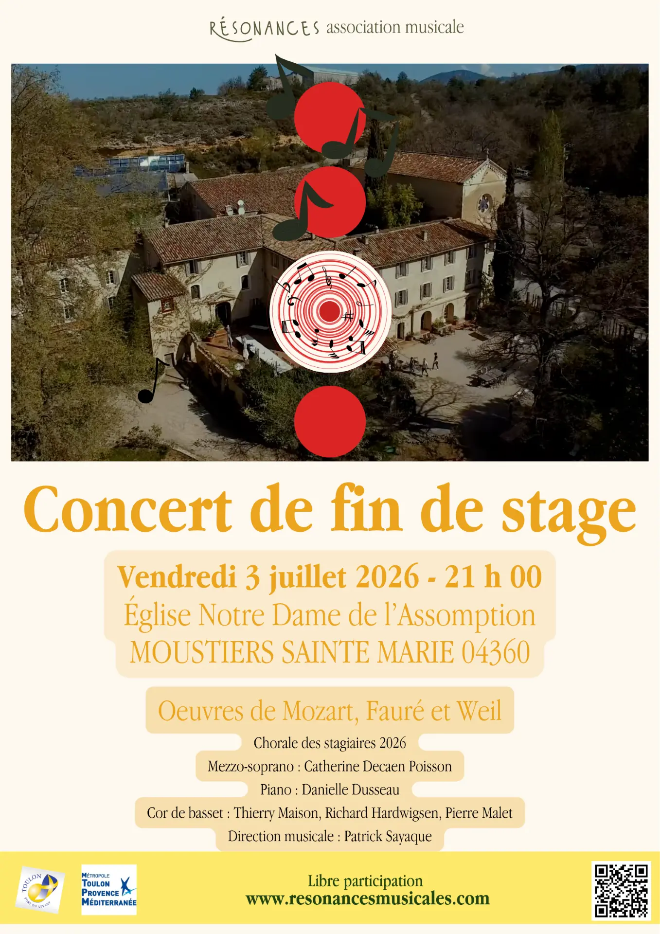 Concert & Chorale : Mozart, Fauré et Weil en l'Eglise