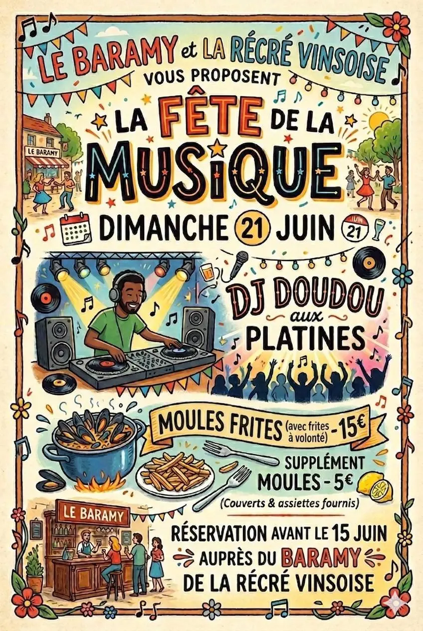 Fete de la musique : repas et animation musicale