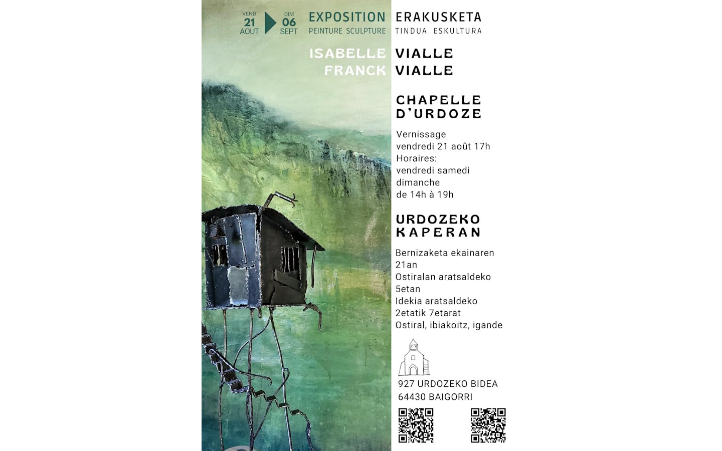 Vernnissage de l'exposition peinture-sculpture : Isabelle et Franck Vialle