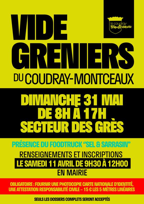 Vide-Greniers au Coudray-Montceaux le 31 Mai