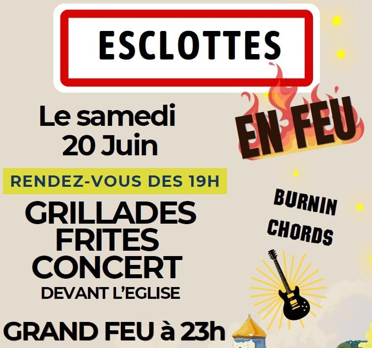 Feu de la Saint Jean Grillades Esclottaises