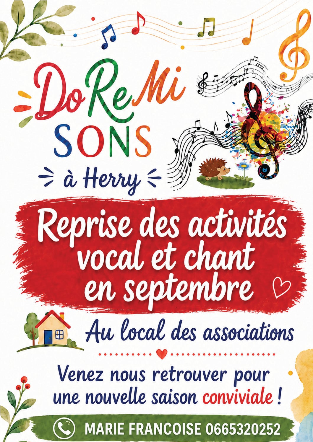 Reprise des activités vocales et chant