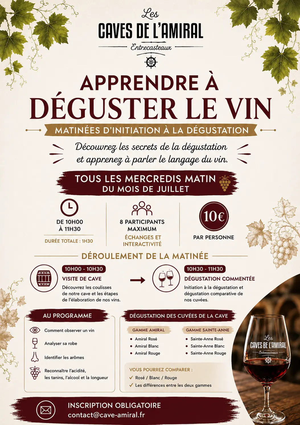 Atelier : initiation à la dégustation de vins
