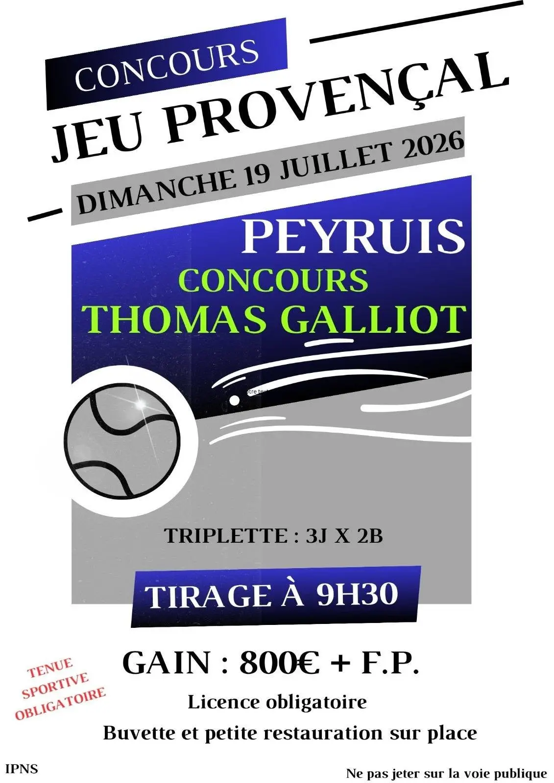 Concours jeu provençal Thomas Galliot à Peyruis