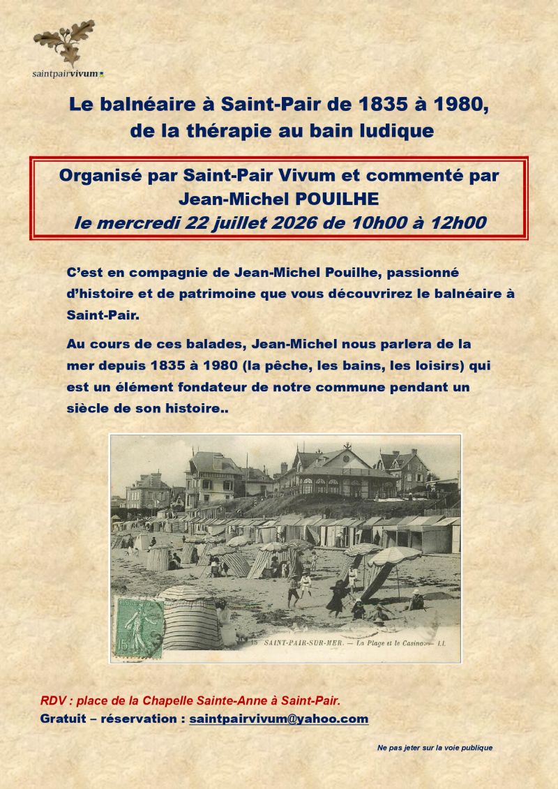 Le balnéaire à Saint-Pair de 1835 à 1980