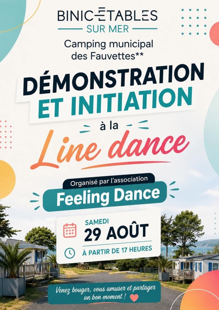 L’initiation à la « line dance » au camping les Fauvettes