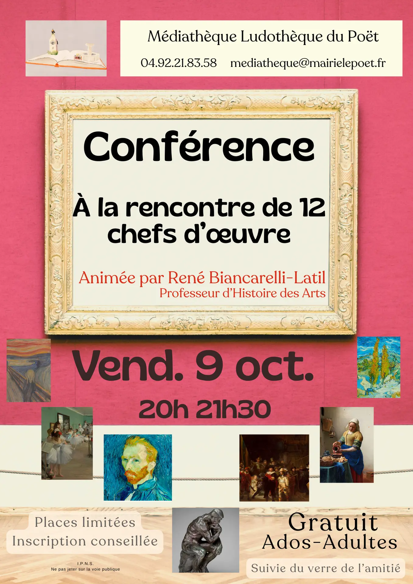 Conférence "À la découverte de 12 chefs d'oeuvre"