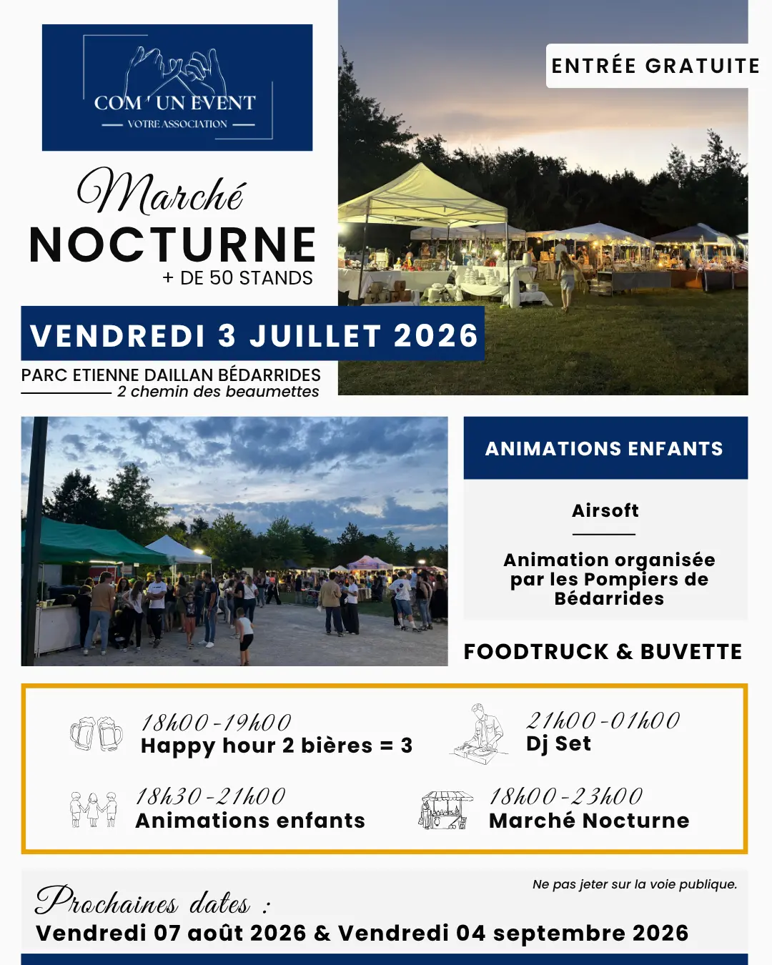 Marché nocturne Artisans et Créateurs à Bédarrides