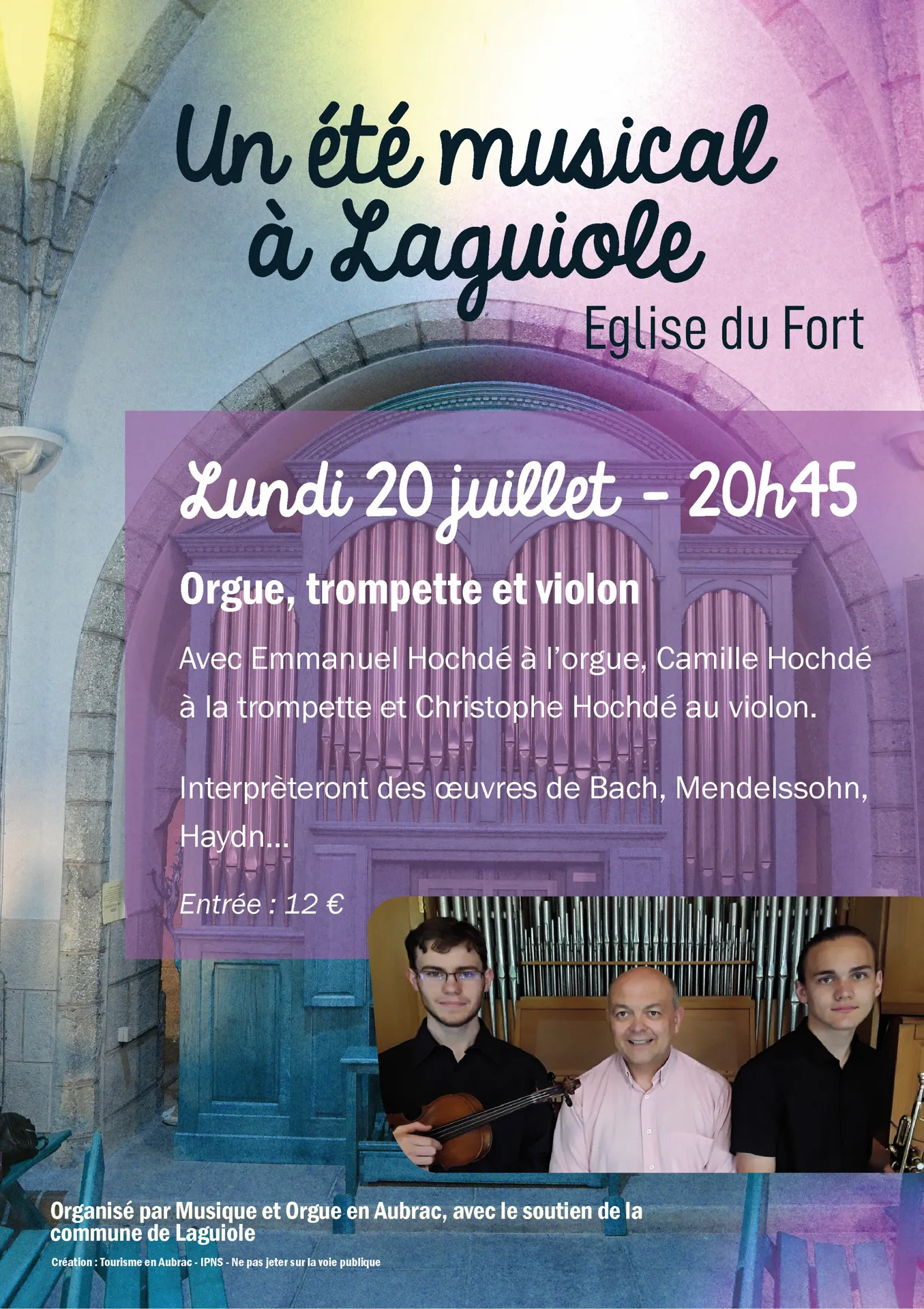 Concert orgue, trompette et violon – Un été musical