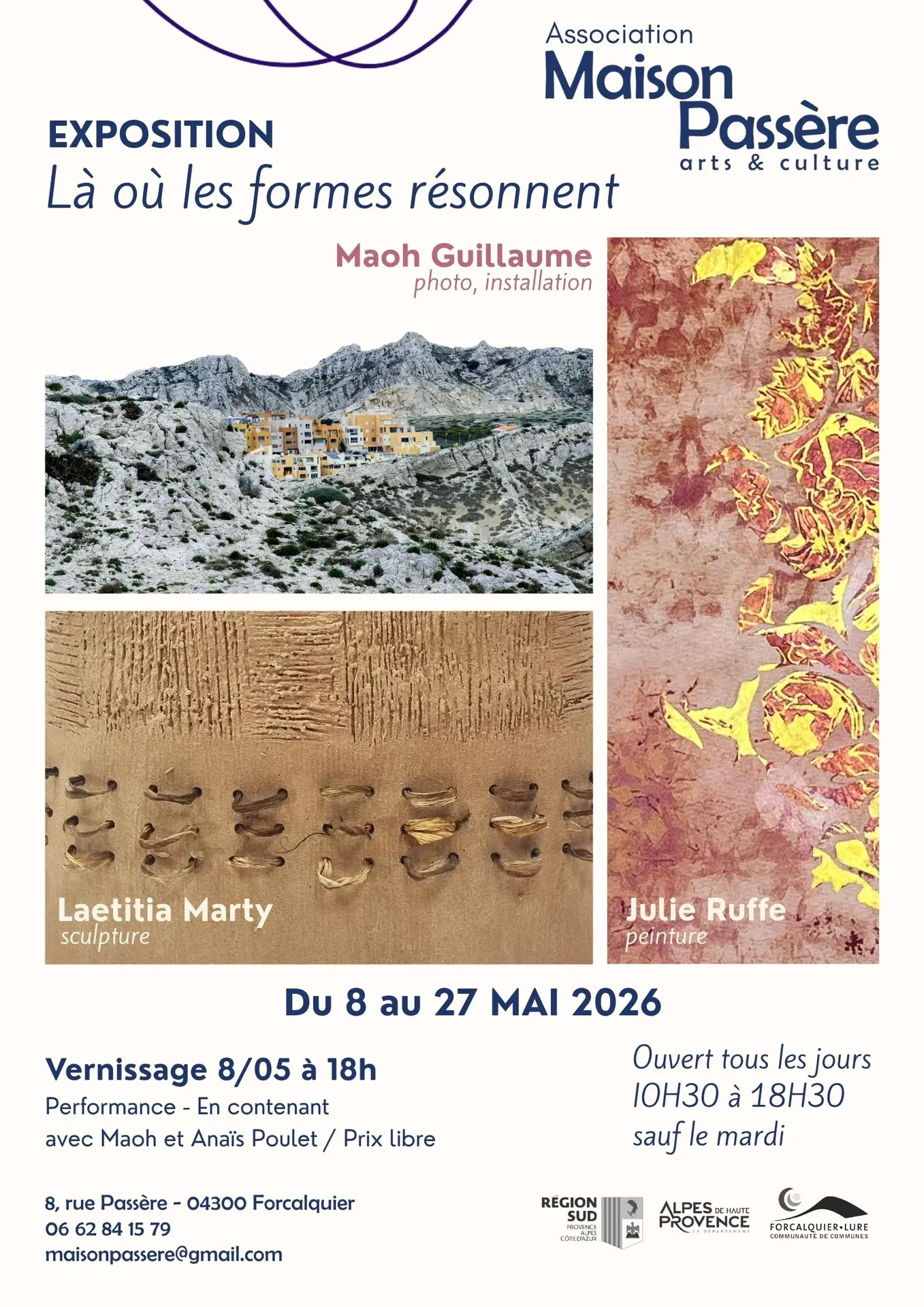 Exposition Julie Ruffe, Laetitia Marty, Maoh Guillaume
