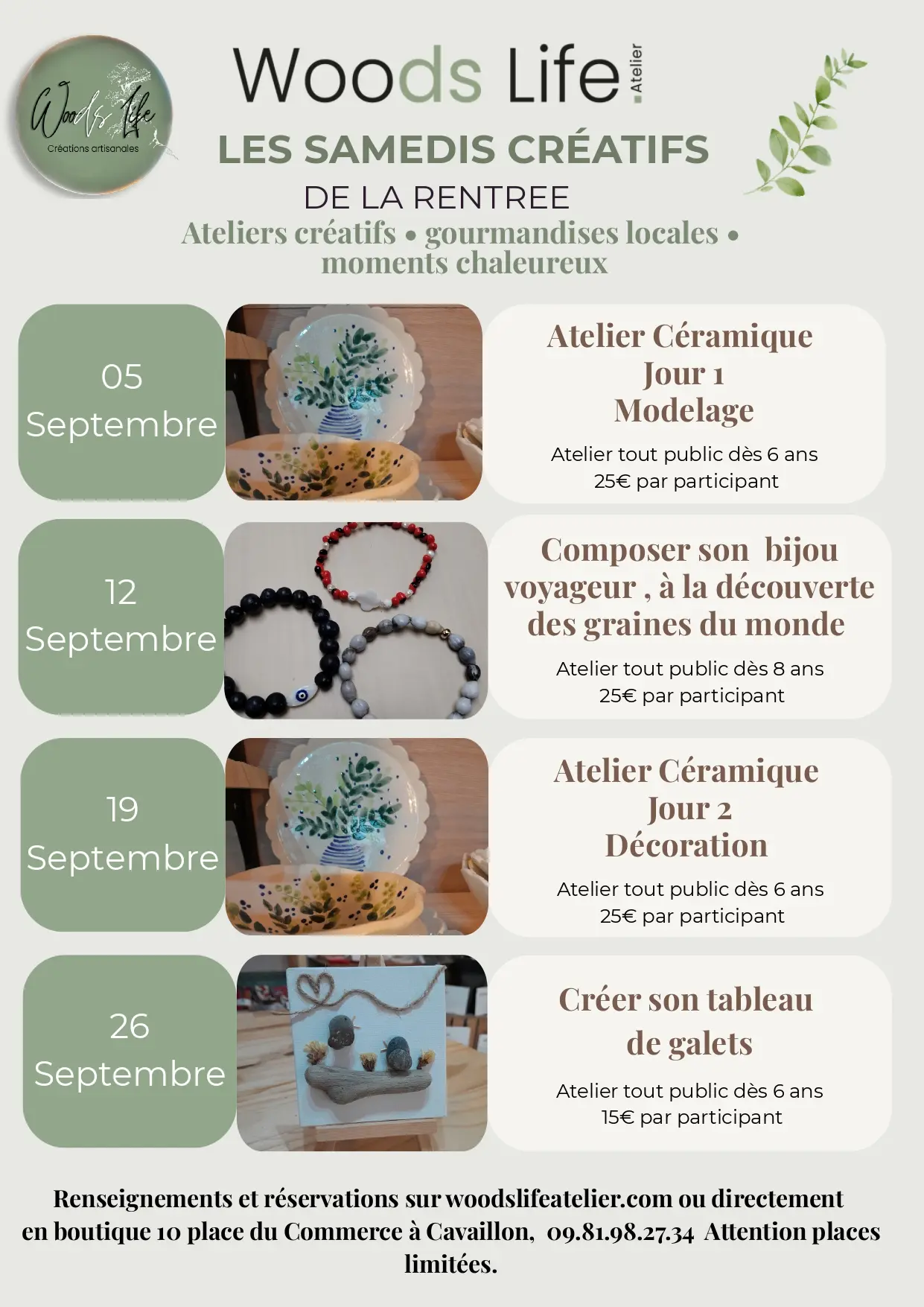 Les Samedis Créatifs - avec Woods Life Ateliers