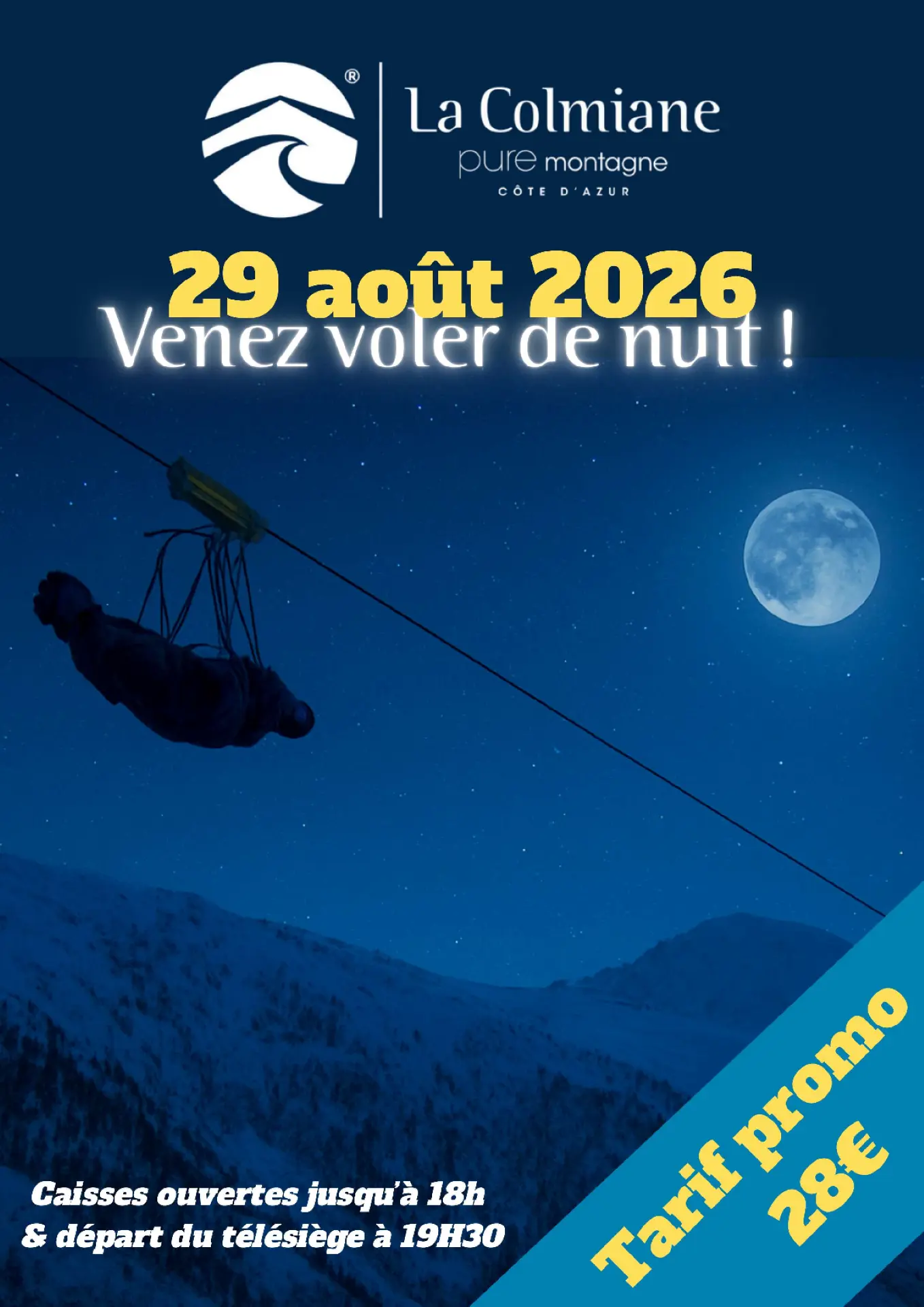 Vol Tyrolienne Nocturne à La Colmiane