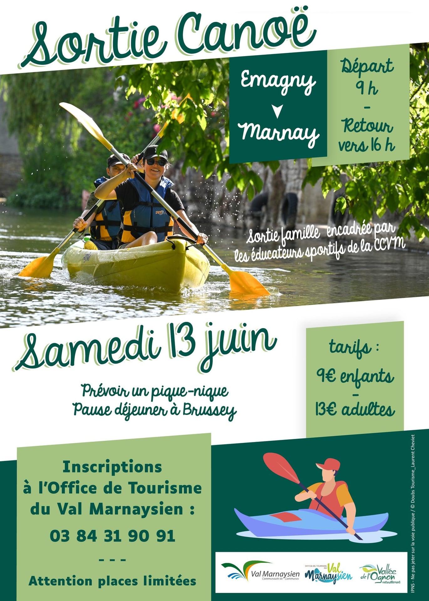 Sortie Famille : descente de l'Ognon en canoë