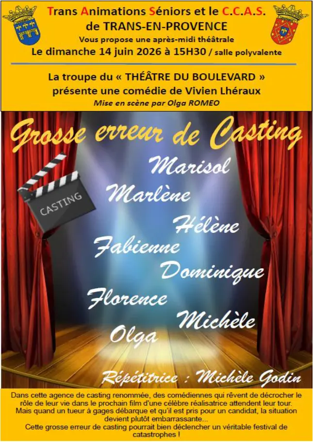 Aprés midi théatrale. Grosse erreur de casting.