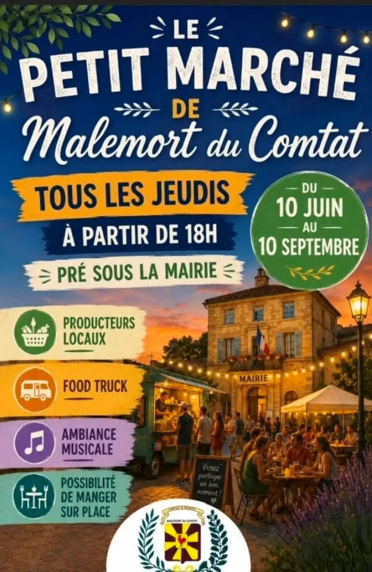 Marché du soir à Malemort du Comtat