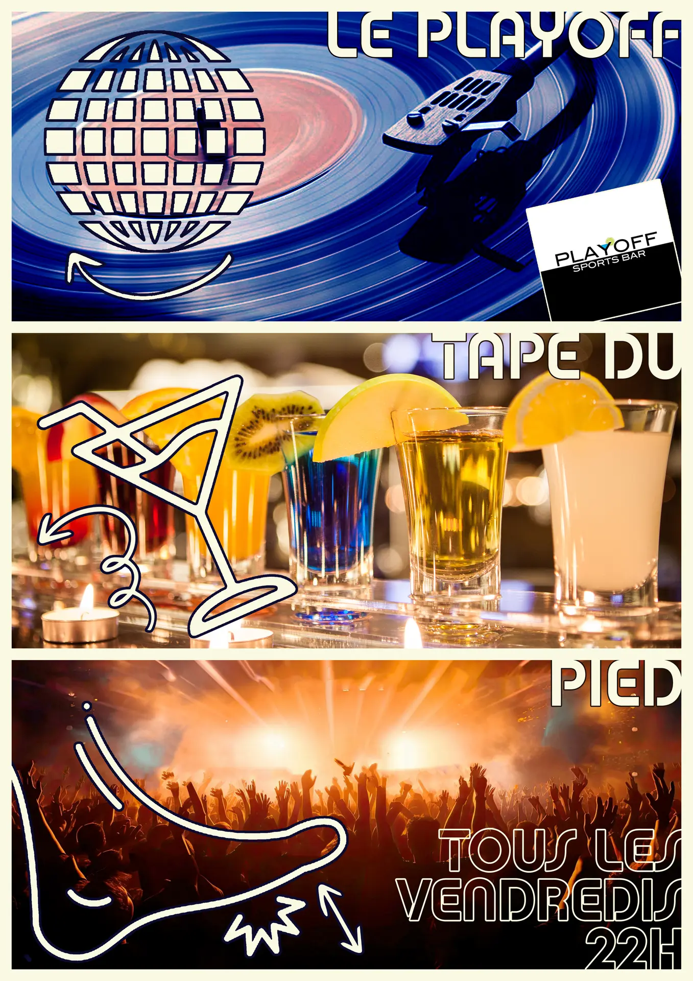 Le Playoff tape du pied