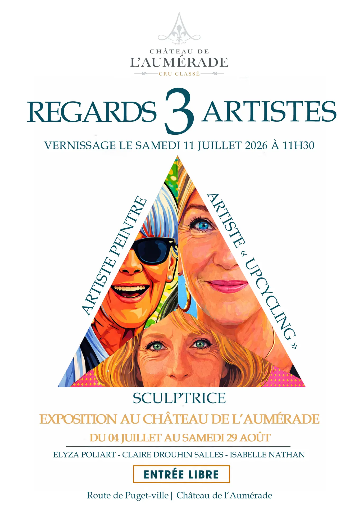 Exposition "Regards trois artistes" au Château de l'Aumérade