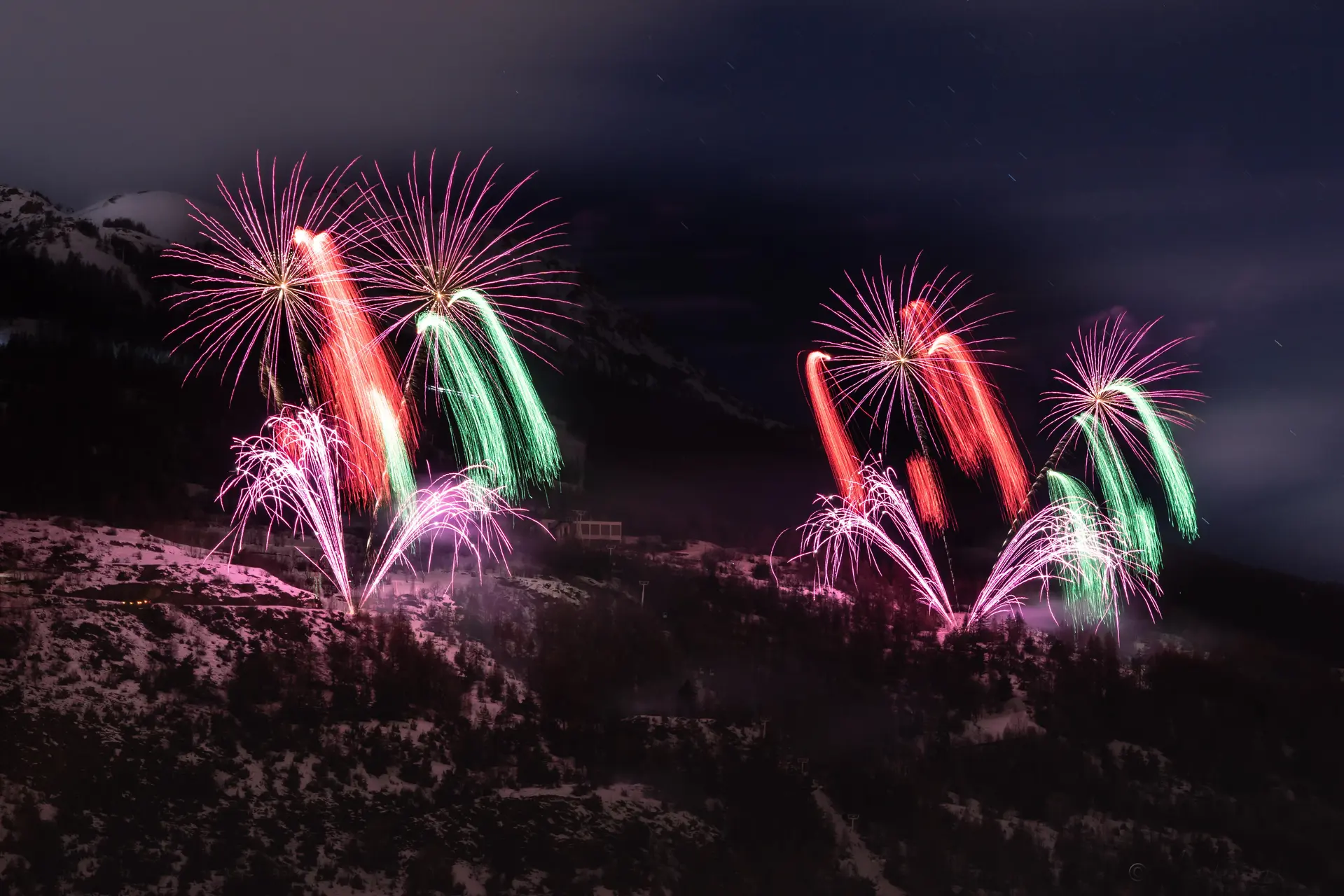 Féérie du nouvel an et feu d'artifice