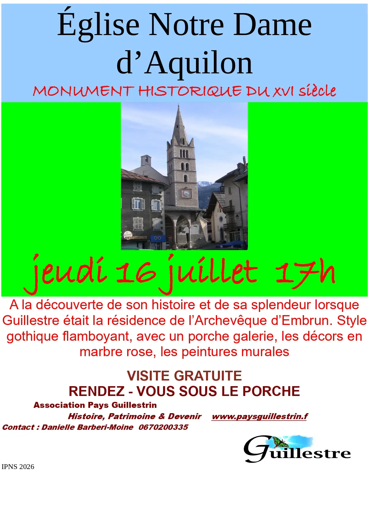 Visites du Pays Guillestrin : Eglise de Guillestre