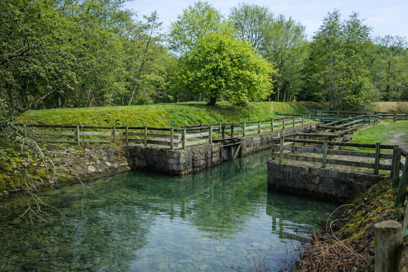 Visite de l'écluse du Chambon