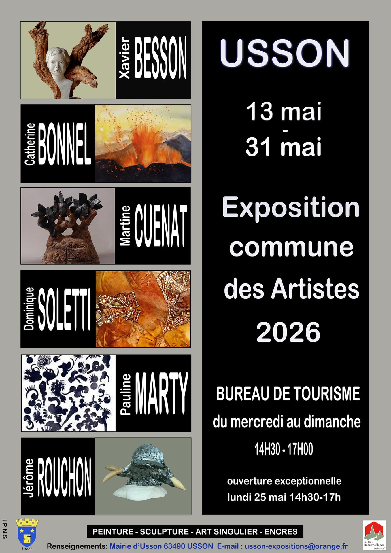 Exposition commune des artistes 2026 à Usson