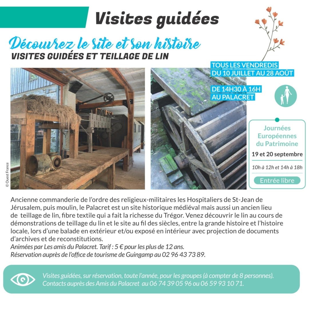Visite guidée et teillage de lin au Palacret