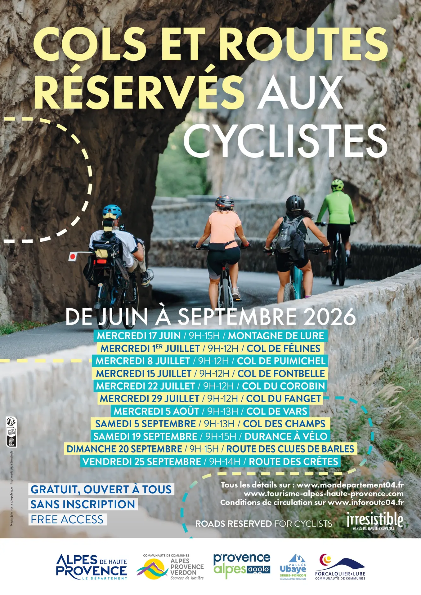 Col de Félines réservé aux cyclistes