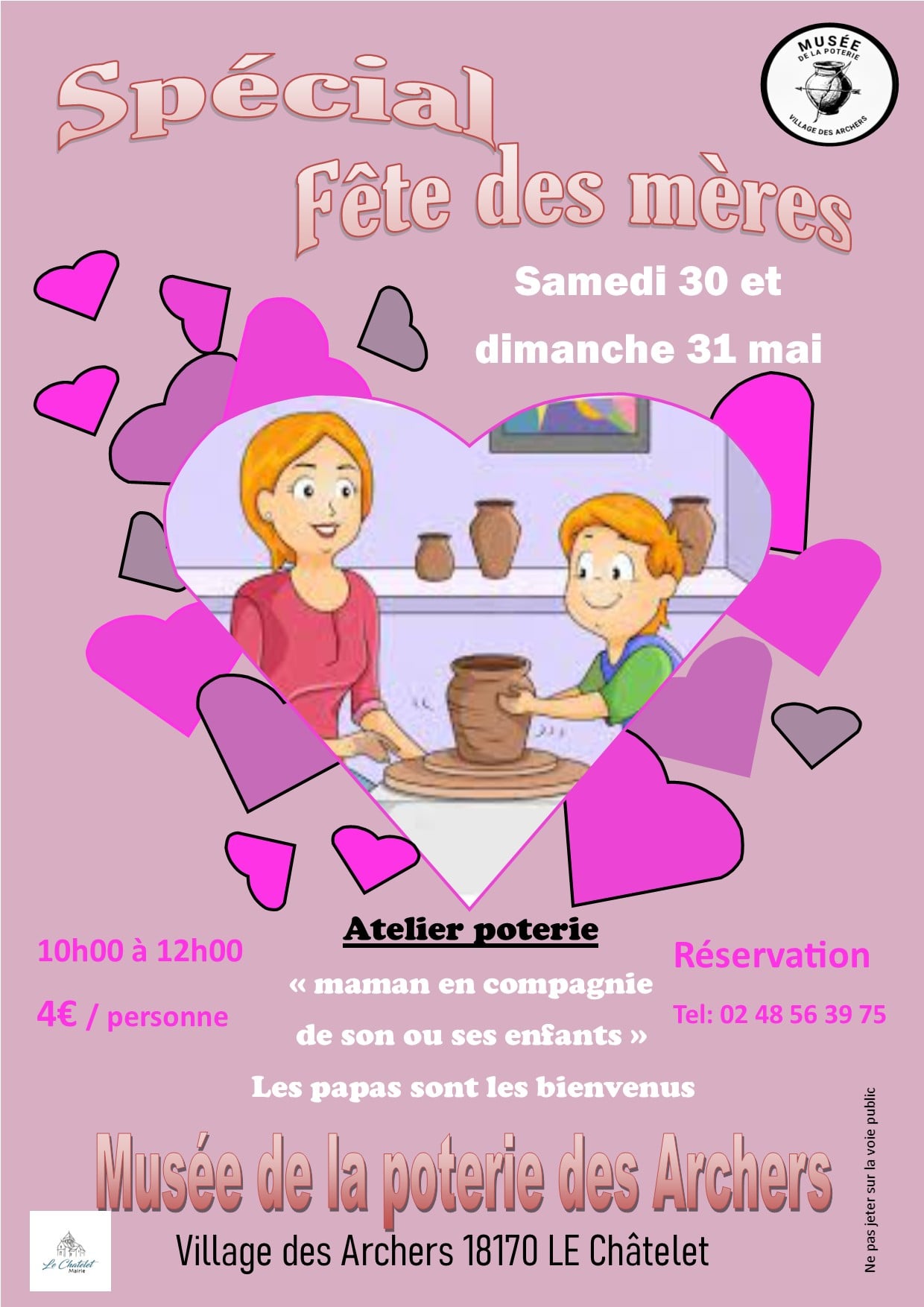 Atelier poterie spécial fête des mères