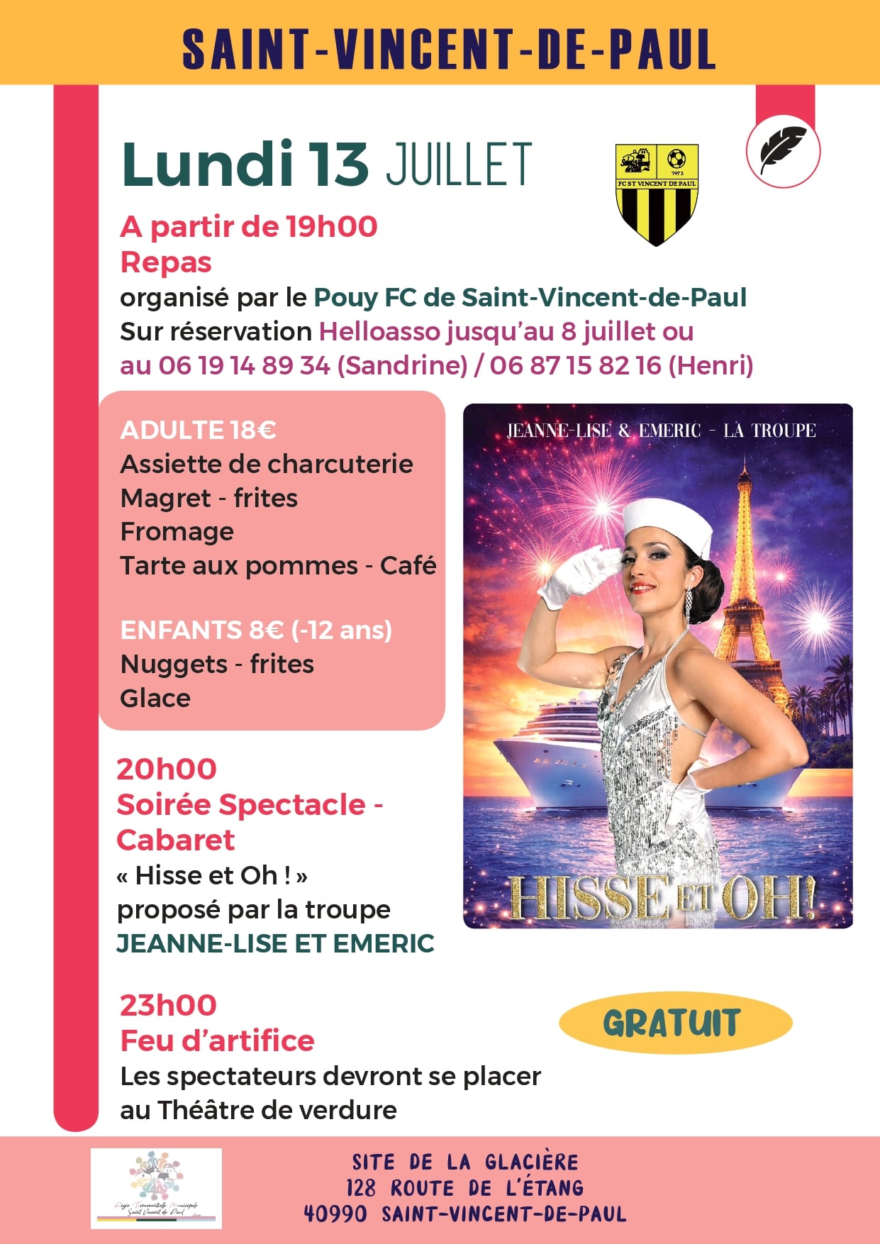 Escale à la Glacière : Repas & Spectacle
