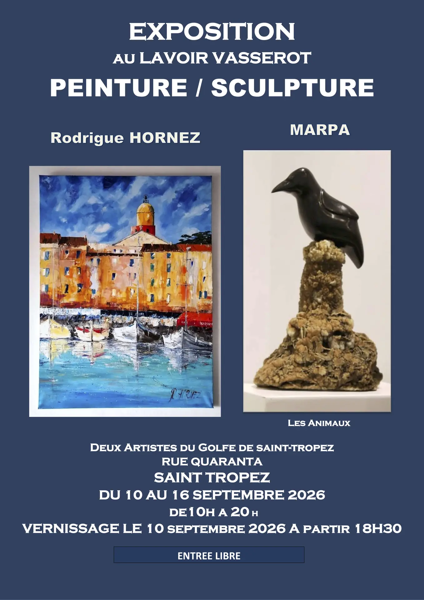 Exposition du Lavoir Vasserot - Peintures à l’huile & Sculptures marbre