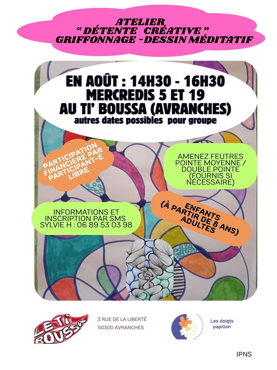 Atelier détente créative "griffonnage - dessin méditatif"