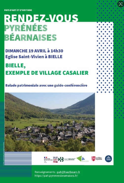 Visite commentée : Bielle, exemple de village casalier - Rendez-vous Pyrénées Béarnaises