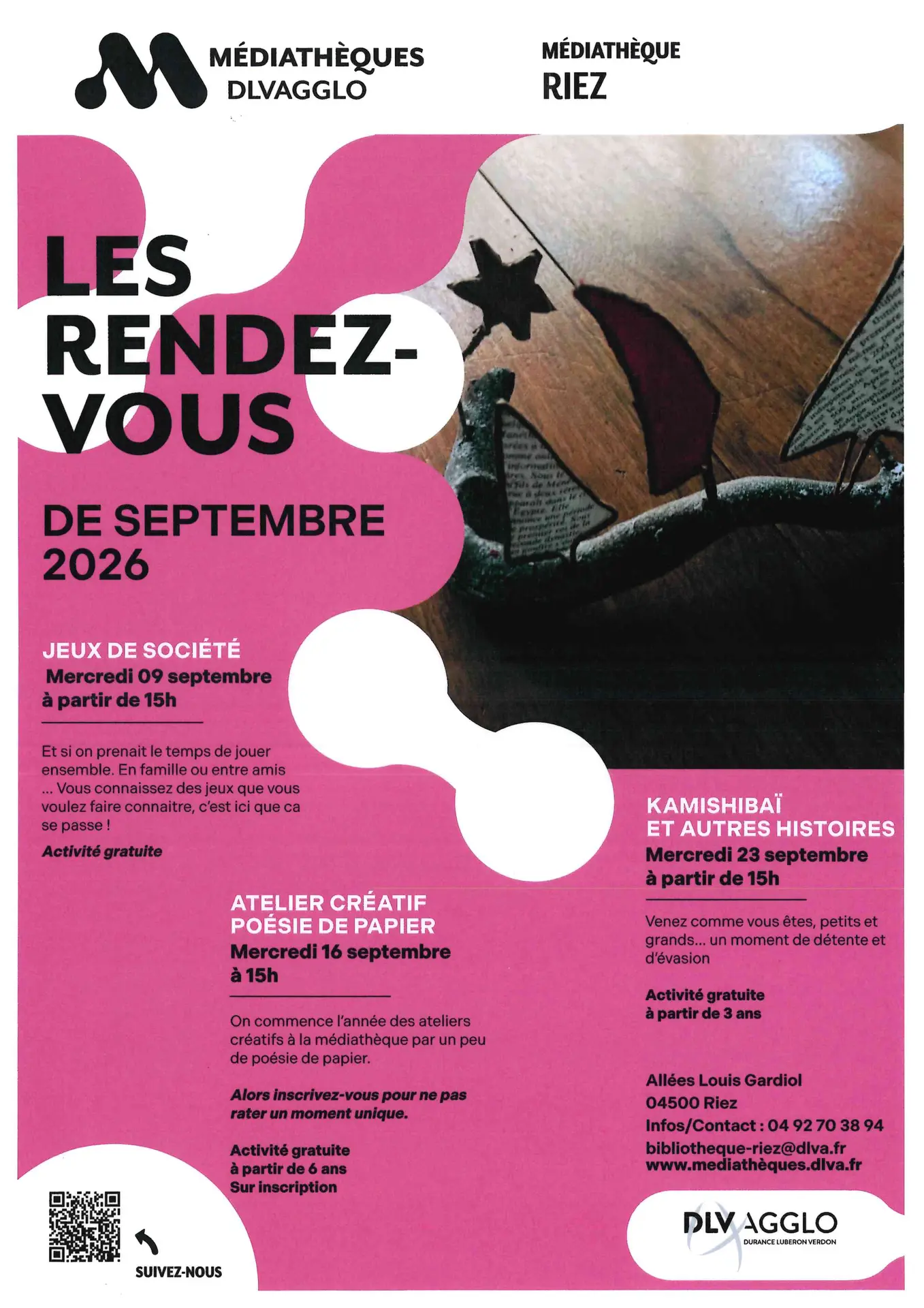 Les rendez-vous de la médiathèques (Septembre)