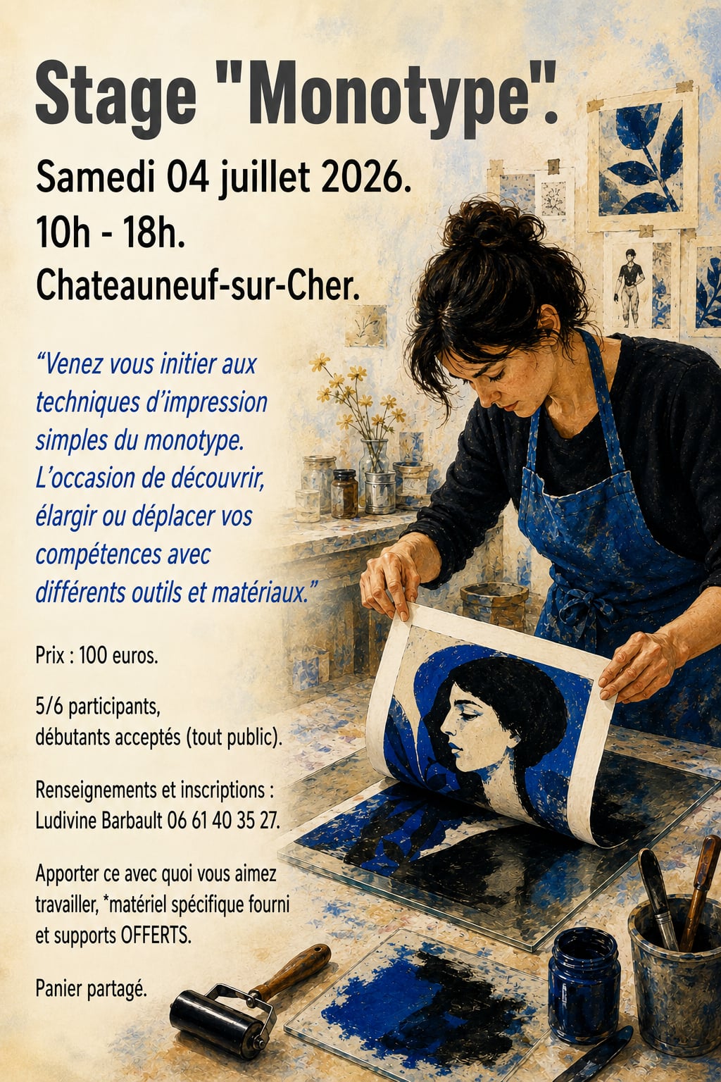 Stage "Monotype" Châteauneuf-sur-Cher