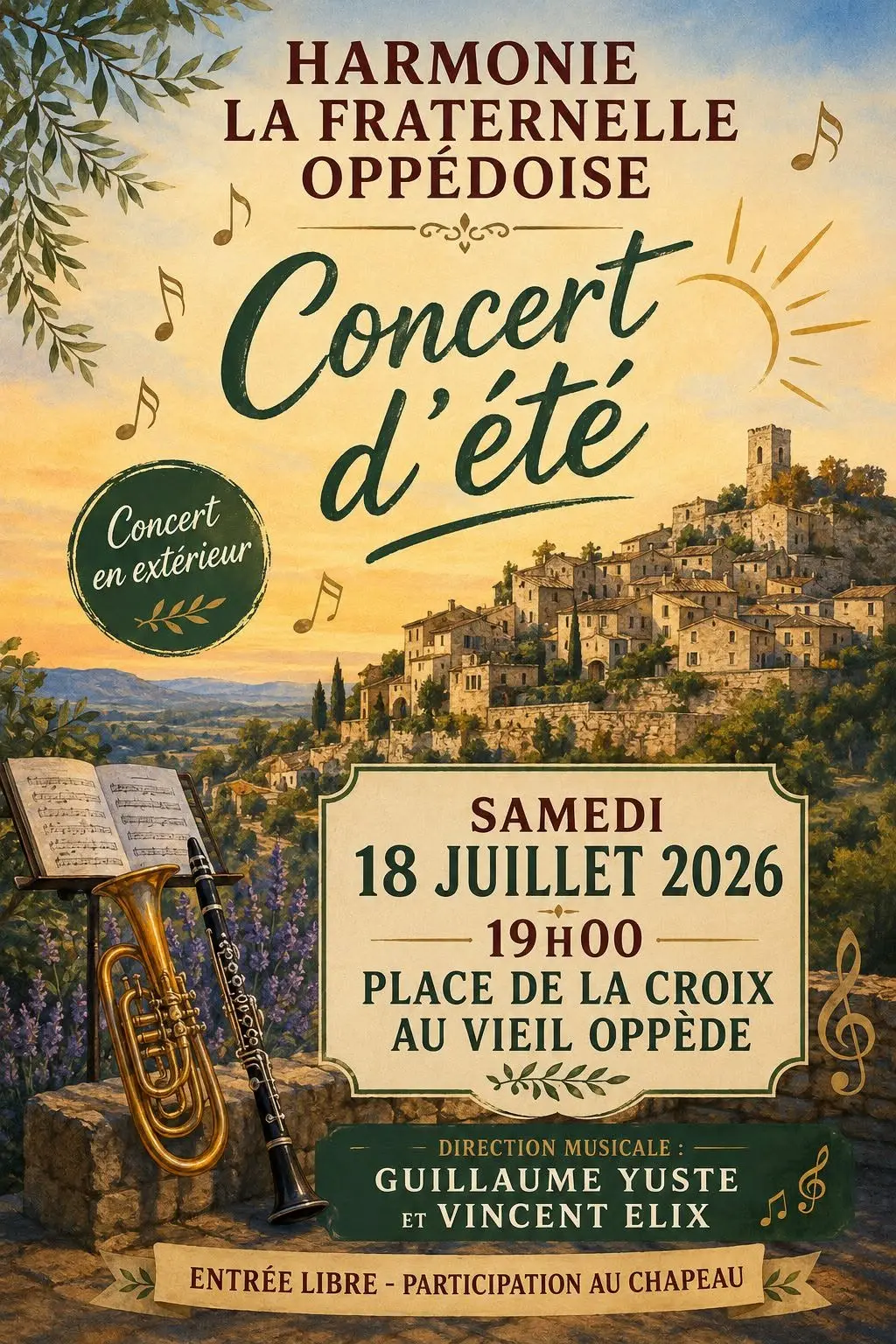 Concert d'été avec la Fraternelle Oppédoise