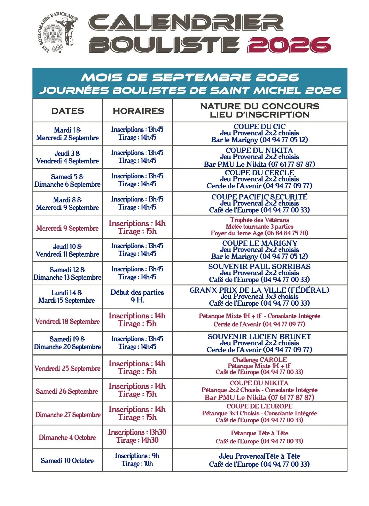 Journées boulistes | Fête locale de la Saint Michel