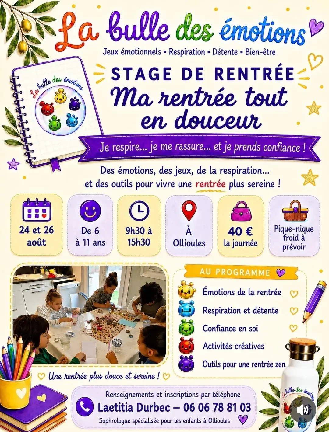 Stage "Ma rentrée tout en douceur"- La Bulle des Émotions