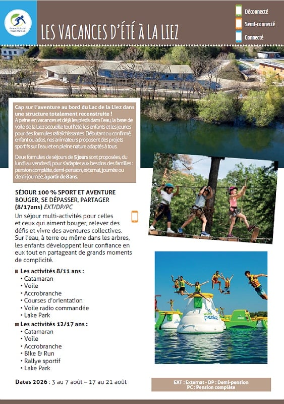Colonie de vacances - Ecole de voile de la Liez