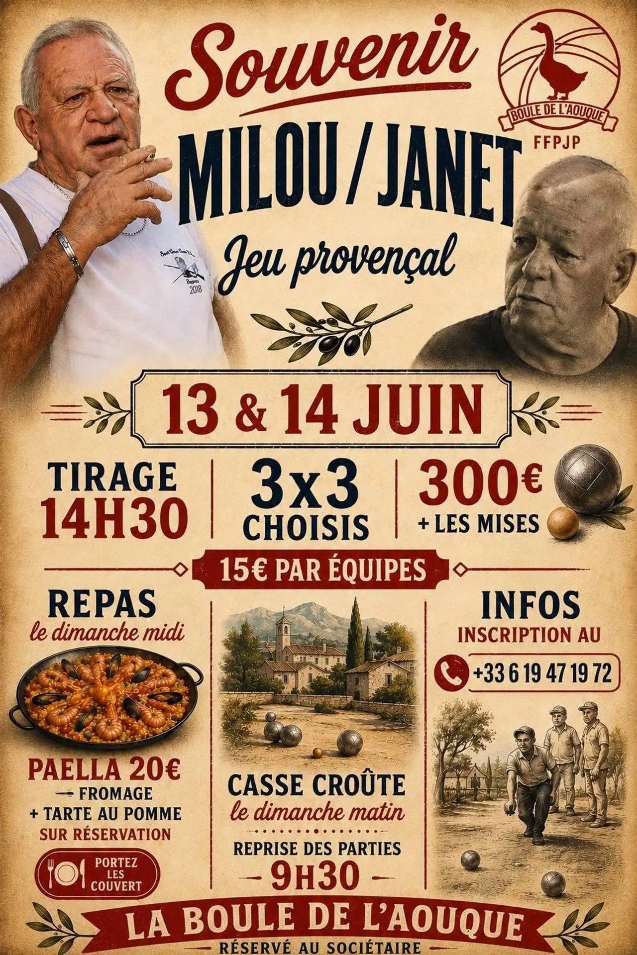 Souvenir Milou/Janet - Jeu provençal