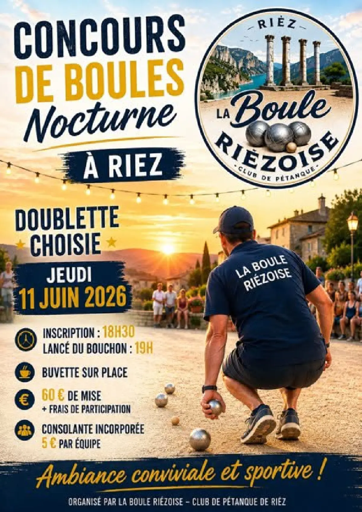 Concours de boules nocturne à Riez