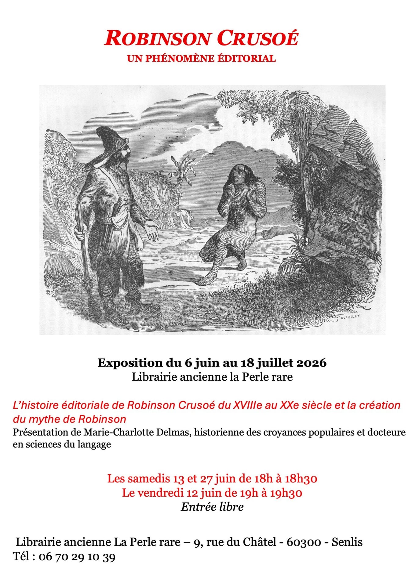 Présentation "Robinson : Un phénomène éditorial" à la librairie La Perle Rare à Senlis