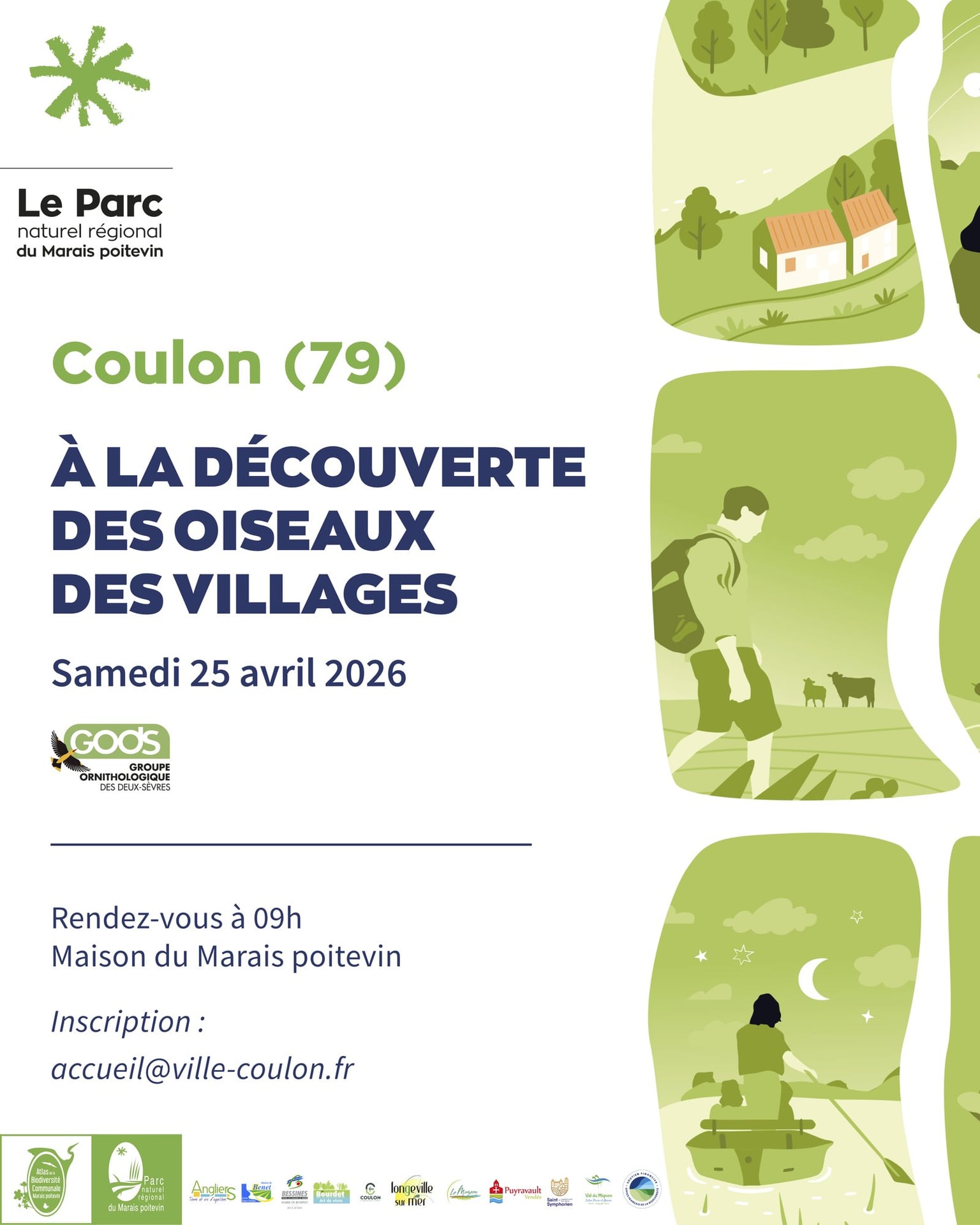 Balade nature "Découverte des oiseaux des villages" à Coulon