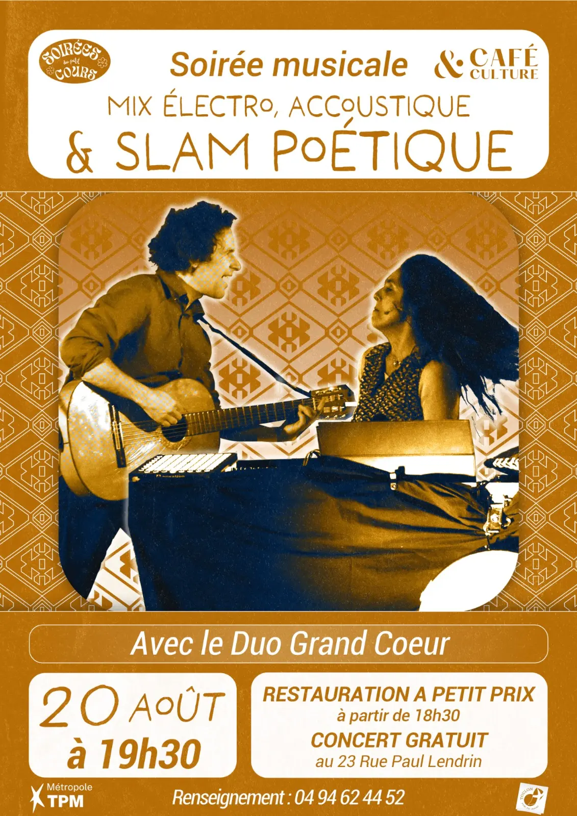 Soirée musicale Mix électro, acoustique et Slam Poétique  - Les Soirées du Petit Cours 2026