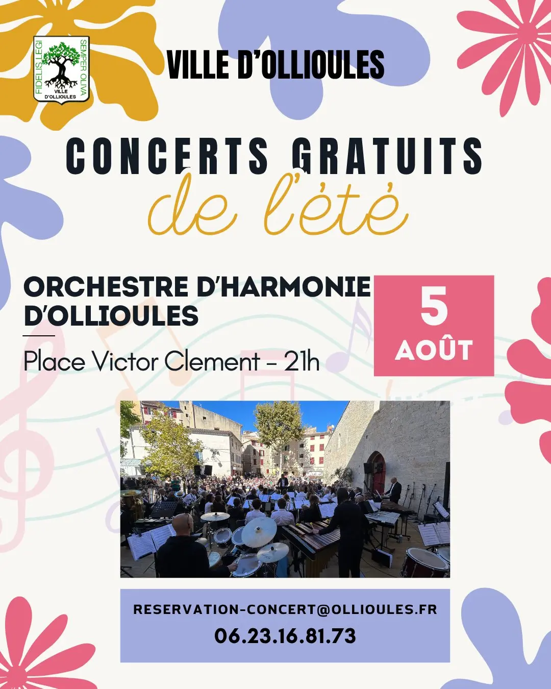 Les concerts de l'été : Orchestre d'Harmonie d'Ollioules