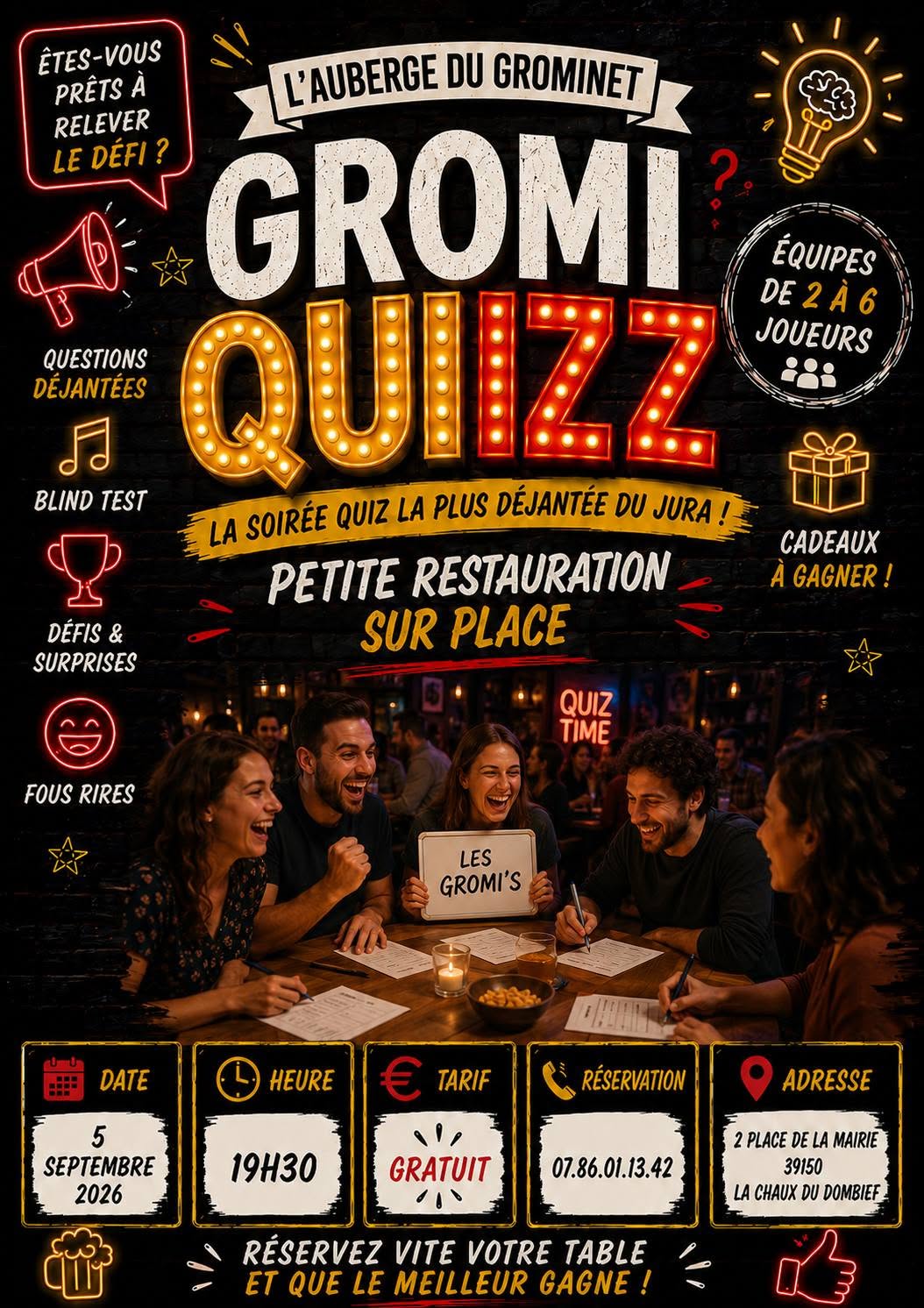 Soirée Quizz à l'auberge du Grominet