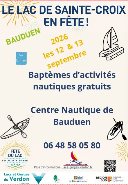 Fête du lac de Sainte Croix - Baptêmes au Centre Nautique de Bauduen