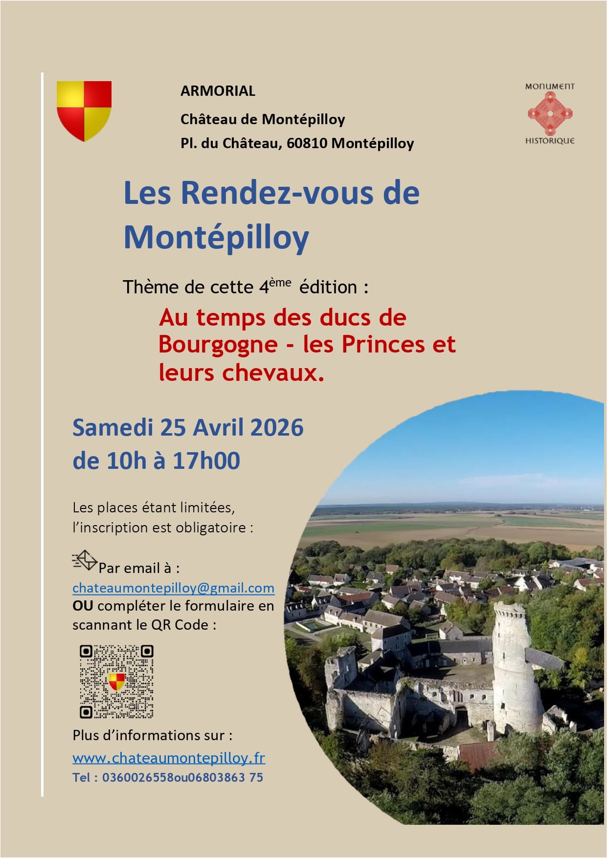Les Rendez-vous de Montépilloy - « Au temps des ducs de Bourgogne - Les Princes et leurs chevaux » au Château de Montépilloy